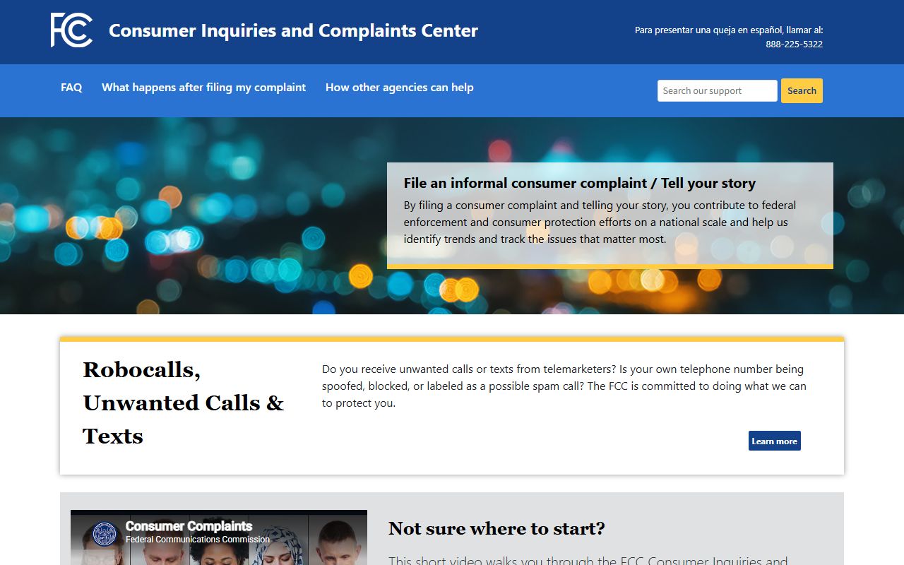 FCC Consumer Complaint Center for Cary phone complaints